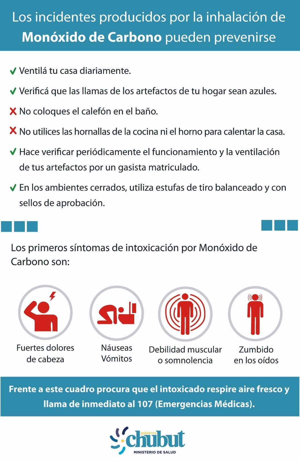 Recuerdan medidas para prevenir las intoxicaciones por monóxido de carbono